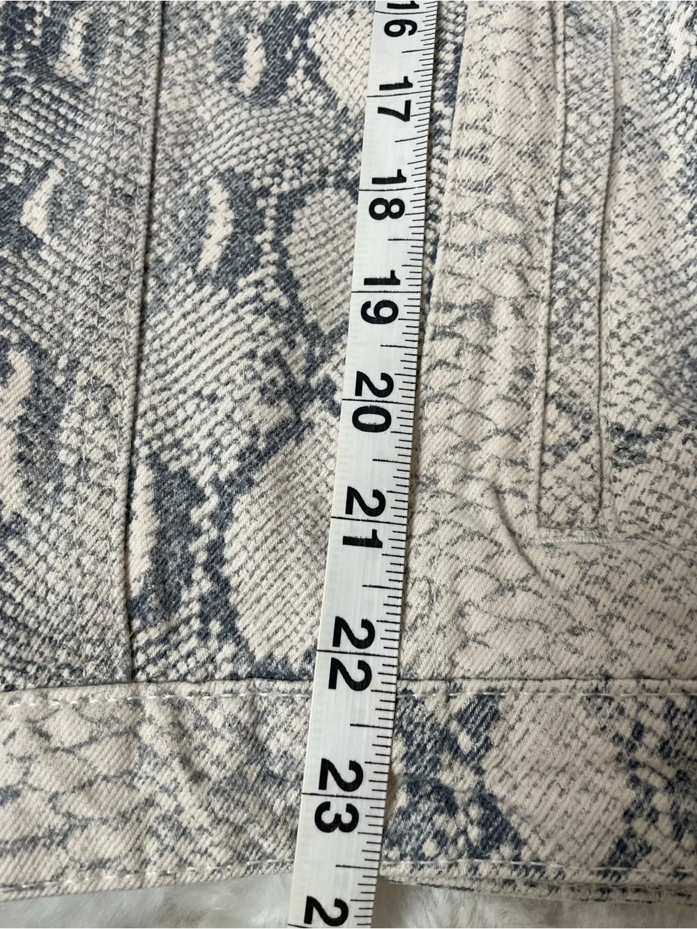 Free People Neutral Snake-Print Denim Jacket - Picture 6 of 11